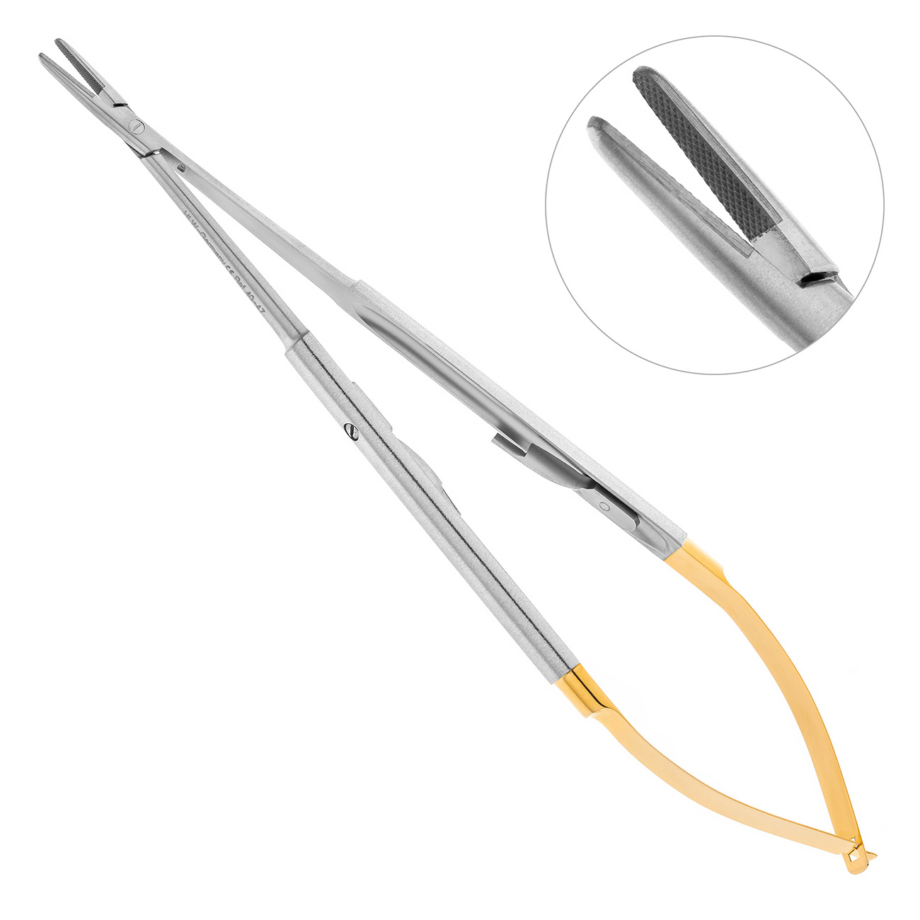Иглодержатель хирургический прямой Micro-Nadelhalter TC, 18 см, 40-47*
