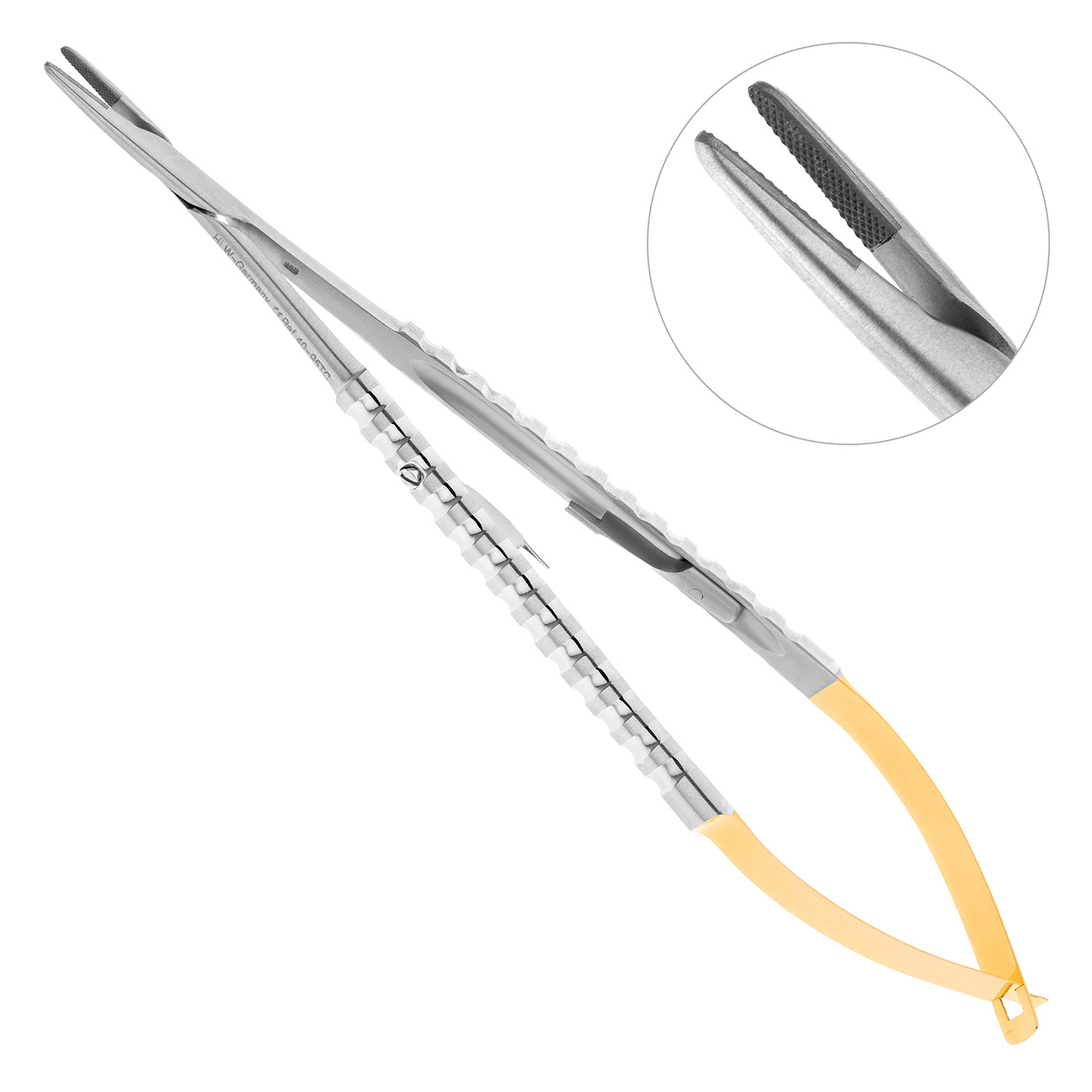 Иглодержатель хирургический прямой Micro-Nadelhalter TC, 18 см, 40-95TC*
