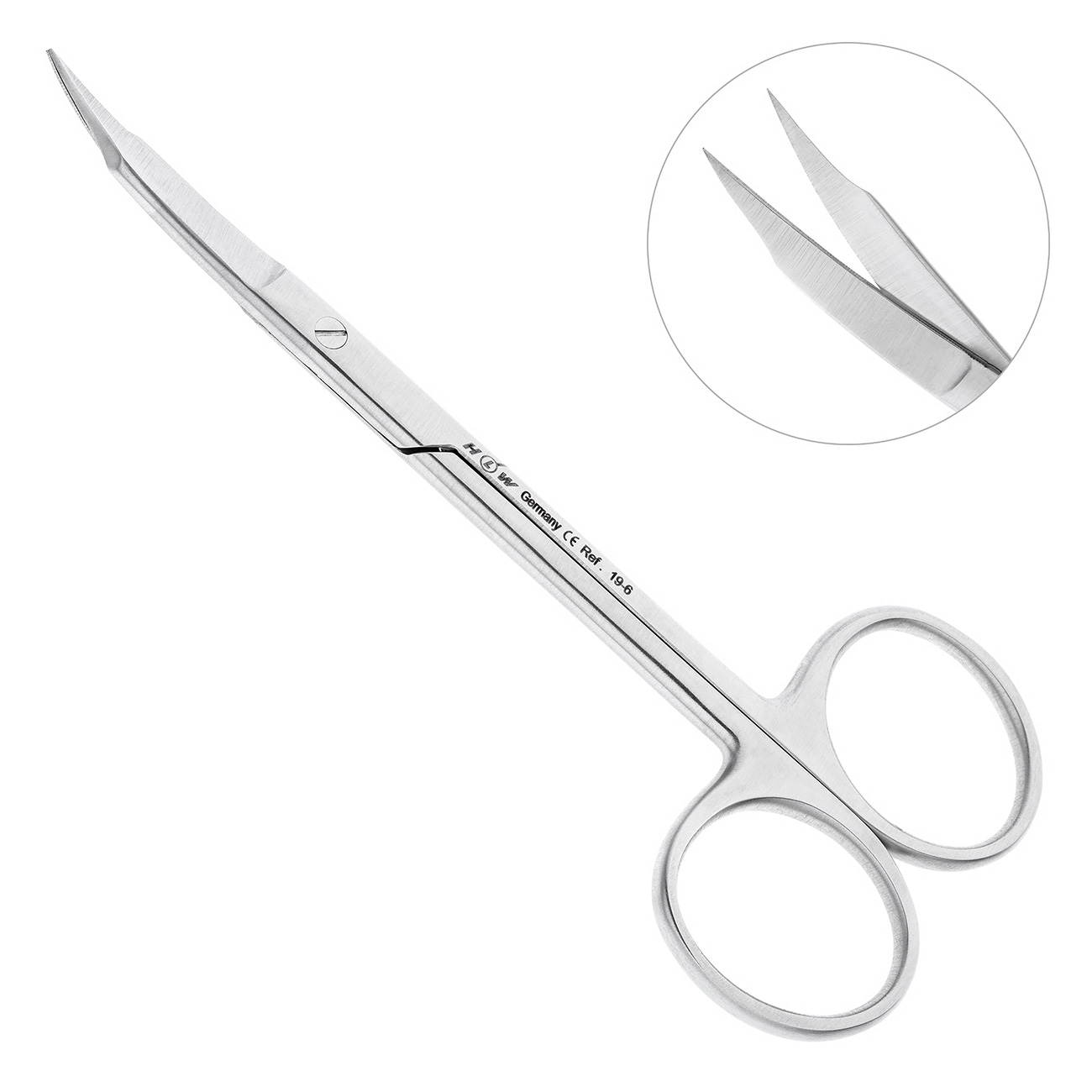 Ножницы хирургические изогнутые Goldmann-Fox, 12,5 см, 19-6*