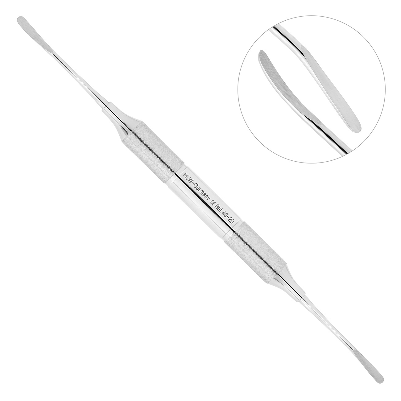 Распатор Lingual, ручка DELUXE, диаметр 10 мм, 2,8-2,8 мм, 40-20*