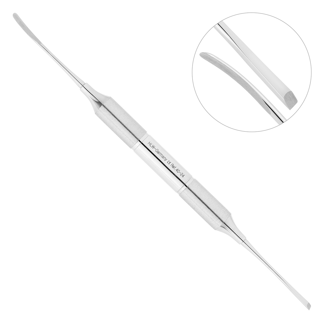 Распатор, ручка DELUXE, диаметр 10 мм, 2,5-2,5 мм, 40-24*
